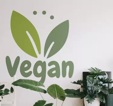 Leafy vegan concept wall sticker - TenStickers
