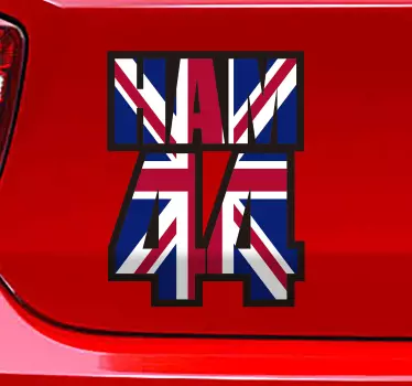 Lewis Hamilton 44 outline car sticker - TenStickers