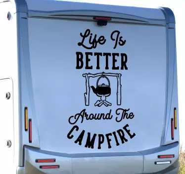 Life is better around the Campfire  vintage travel stickers - TenStickers