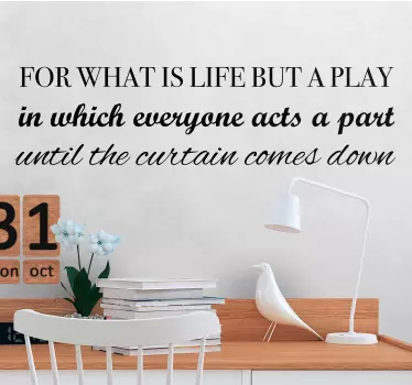 Life play quote quote wall sticker - TenStickers