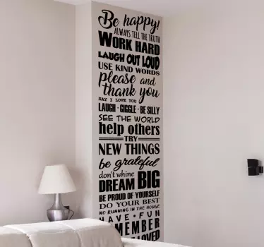 Life Rules home text wall decal - TenStickers