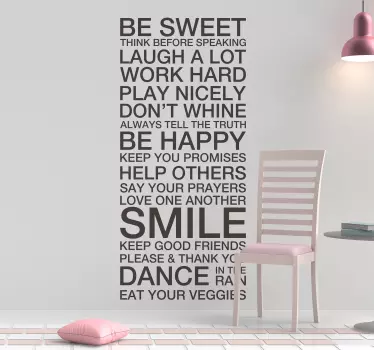 Life rules motivational sticker - TenStickers
