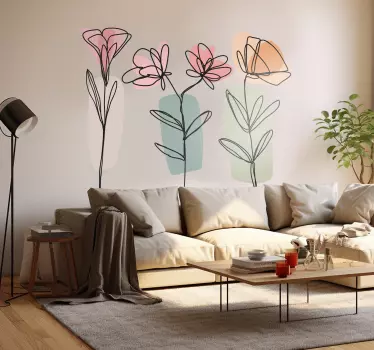 Art decoration flowers living room wall sticker - TenStickers