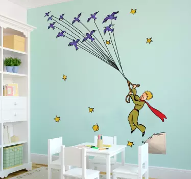 Little Prince Flying Birds Wall Sticker for Kids - TenStickers
