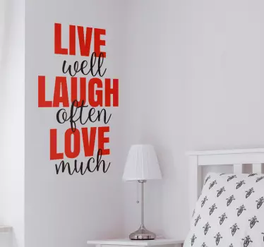 Live laugh often love much quote wall sticker - TenStickers