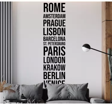 Location sticker famous city names collection - TenStickers