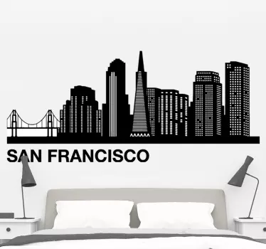 Location sticker san francisco skyline view - TenStickers