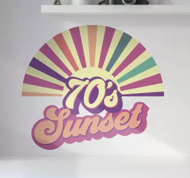 Location sticker seventies sunset vibes - TenStickers