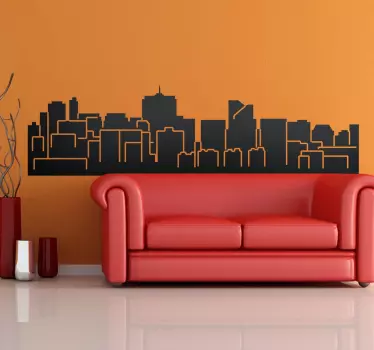 Location sticker skyline silhouette view - TenStickers