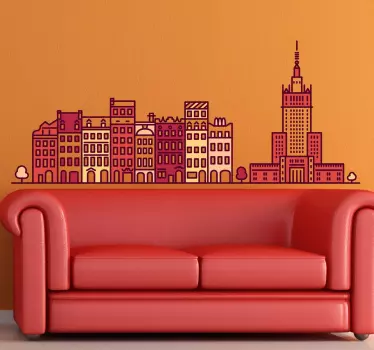 Location sticker stylized city skyline - TenStickers