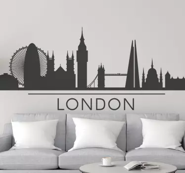London skyline silhouette living room wall sticker - TenStickers