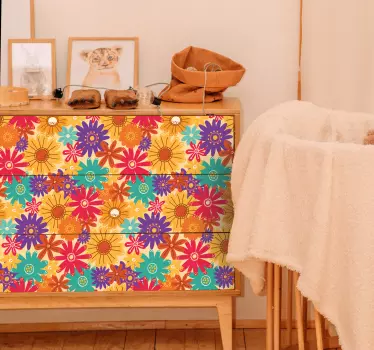 lot of flowers decals for furniture - TenStickers