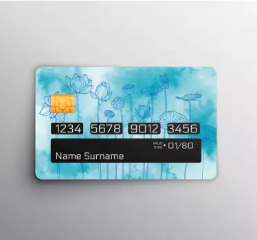Lotus Blossom Drawing credit card sticker - TenStickers