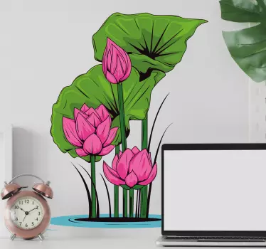 Lotus Flower Cluster wall sticker - TenStickers