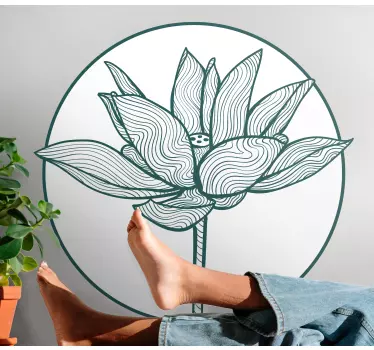Lotus flower design wall sticker - TenStickers