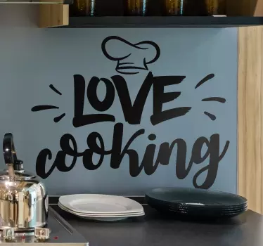 Loving Cooking Kitchen Wall Sticker - TenStickers