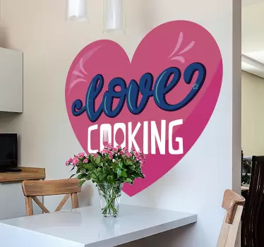 Love cooking kitchen wall decal - TenStickers