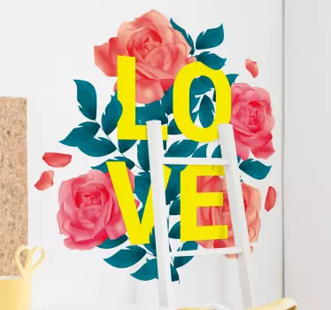 Love Flower Home Wall Sticker - TenStickers