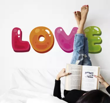 Love multicolor love wall sticker - TenStickers