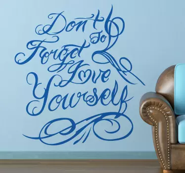 Love Yourself Wall Sticker - TenStickers