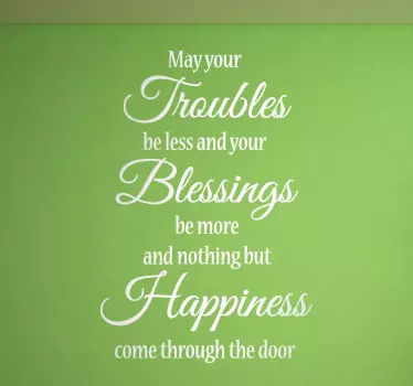 May Your Troubles Poem Wall Sticker - TenStickers