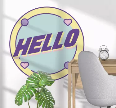 Memphis style sentence Hello wall decal - TenStickers