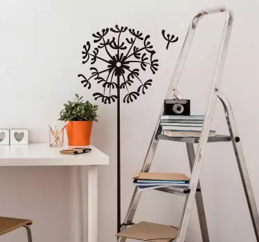 minimalist dandelion floral wall decal - TenStickers