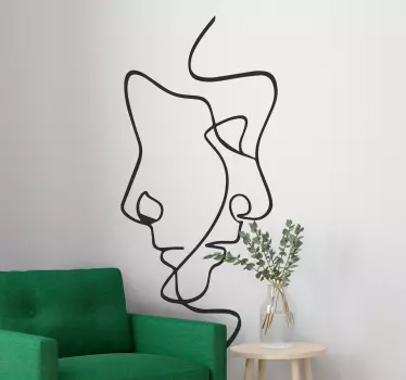 minimalist faces wall art sticker - TenStickers