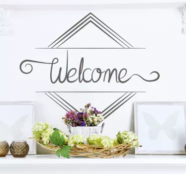 Minimalist Welcome Text Sticker - TenStickers