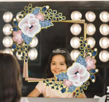 flowers mirror sticker - TenStickers