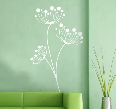 Modern Dandelions Flower Wall Sticker - TenStickers