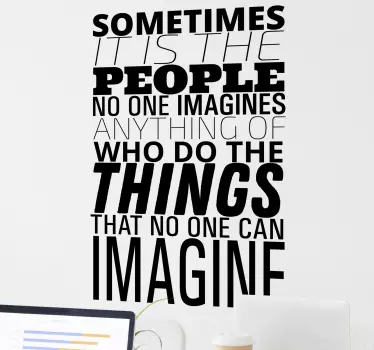 Moivational Alun Turning quote decal - TenStickers