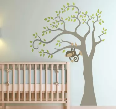 Monkey On A Tree Wall Sticker - TenStickers