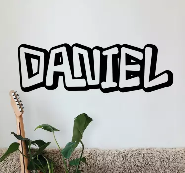 Monocolor retro graffiti text custom sticker - TenStickers