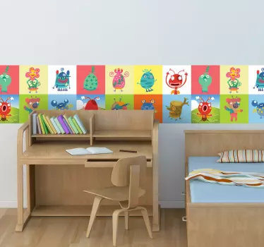 Monsters Tile Sticker - TenStickers