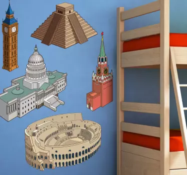 Monumental Buildings Decal Collection - TenStickers