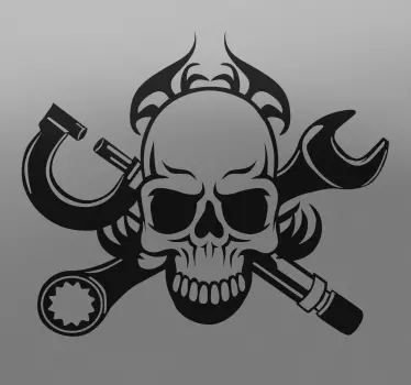 Motor skull design motorbike sticker - TenStickers