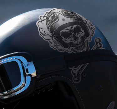 Motorbike skeleton illustration motorbike sticker - TenStickers