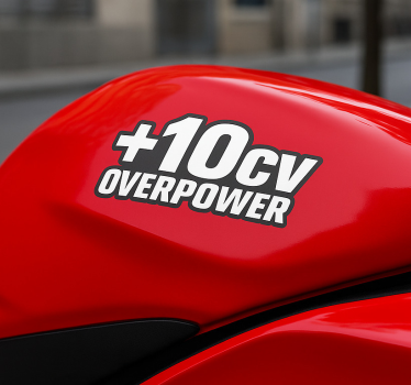 Motorbike sticker plus 10 hp text - TenStickers