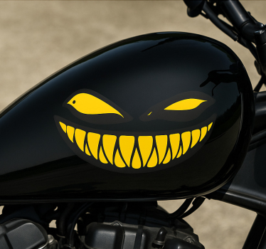 Motorbike sticker shadow smirk - TenStickers
