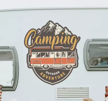 Camping adventure campervan decal - TenStickers