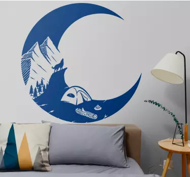 Mountain Camping Scene nature wall sticker - TenStickers
