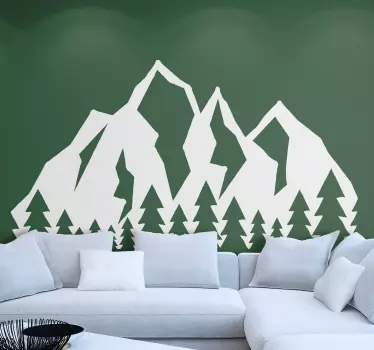 Mountain Landscape Outline nature wall sticker - TenStickers