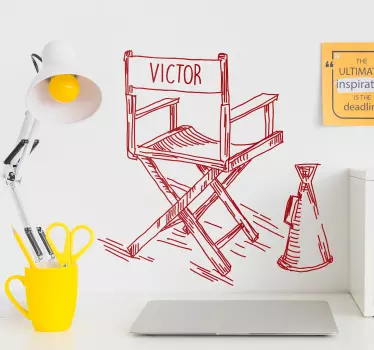 Movie Director Chair Home Wall Sticker - TenStickers