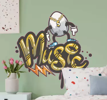 Urban Graffiti character on Music wall sticker - TenStickers