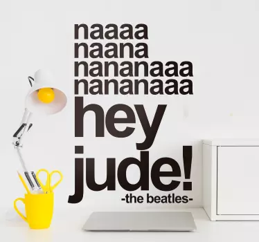 music minimalist drawing song lyric wall decal - TenStickers