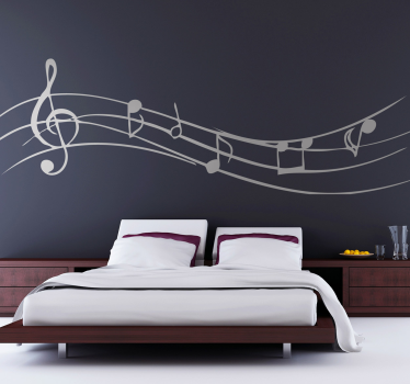 Notes music wall sticker for bedroom - TenStickers