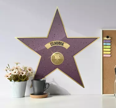 Personalised walk of fame star cinema wall sticker - TenStickers