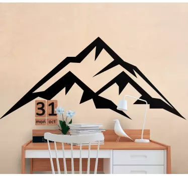 Nature wall sticker artistic mountain peaks - TenStickers