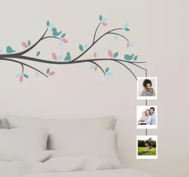 Nature wall sticker birds on branch - TenStickers